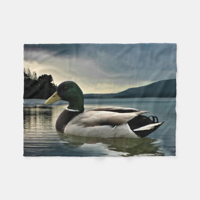Cobertor De Velo Mallard Duck No Lago (Frente (Horizontal))