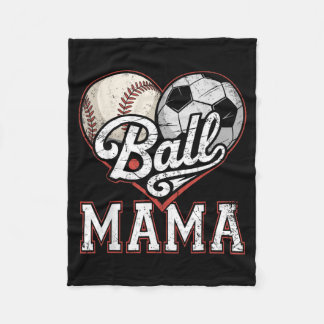 Cobertor De Velo Mama de Futebol e Basquete Coração da Mãe de Ambos