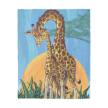Mama e bebê do girafa