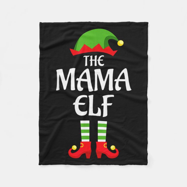 Cobertor De Velo Mama Elf Family Matching Group Christmas  (Frente)