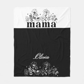 Cobertor De Velo Mamá Flor Silvestre Minimalista Preto e Branco Per
