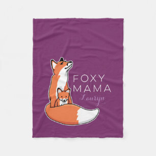 Cobertor De Velo Mama Foxy do Fox com o bebê, personalizado