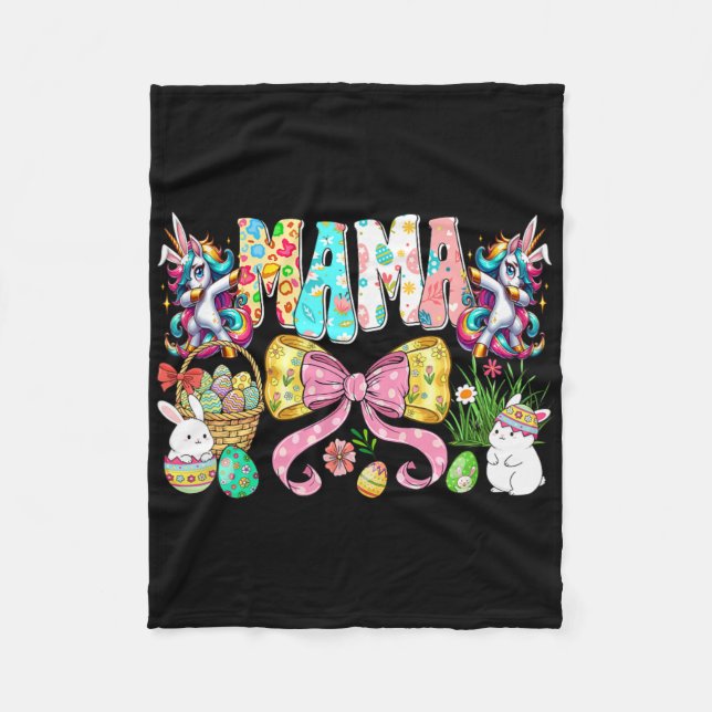 Cobertor De Velo Mama Mini Páscoa Combinando Mamãe Coelho Dia de Pá (Frente)