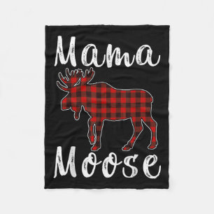 Cobertor De Velo Mama Moose Família Pijama de Natal Vermelho e Pret