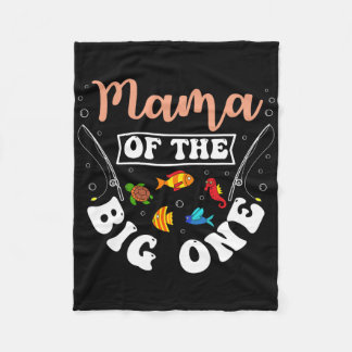 Cobertor De Velo Mama Of The Big One Fishing Birthday Party Bday Ce