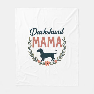 Cobertor De Velo Mamãe Dachshund Vintage Floral Amante de Cachorro