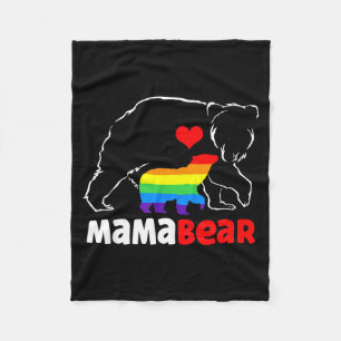 Cobertor De Velo Mamãe urso mãe orgulhosa bandeira arco-íris orgulh