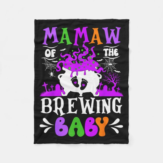 Cobertor De Velo Mamaw Of The Brewing Baby Grandma To Be Halloween  (Frente)