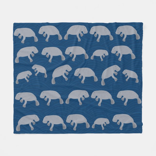 Cobertor De Velo Manatee Fleece Blanket (Frente (Horizontal))