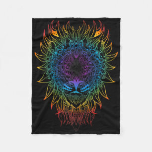 Cobertor De Velo Mandala Arte Zen Ioga Meditação Leoa Feminina Boho