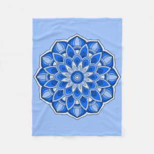 Cobertor De Velo Mandala em azul Fleece Blanket