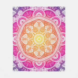Cobertor De Velo Mandala floral fundamental: vindima colorida.