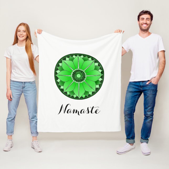 Cobertor De Velo Mandala Namaste Verde Moderno (In Situ)