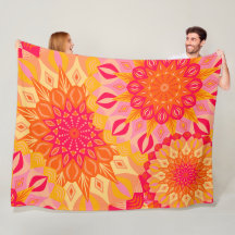 Mandala Sobreposto Laranja Rosa Amarelo