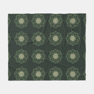 Cobertor De Velo Mandala Verde Escuro e Dourado, Elegante