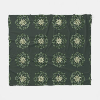 Cobertor De Velo Mandala Verde Escuro e Dourado, Elegante