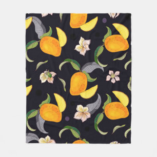 Cobertor De Velo Mango. Padrão sem costura com trópico amarelo e