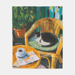 Cobertor De Velo Manhã de Domingo Preguiçosa   Pintura para gatos e