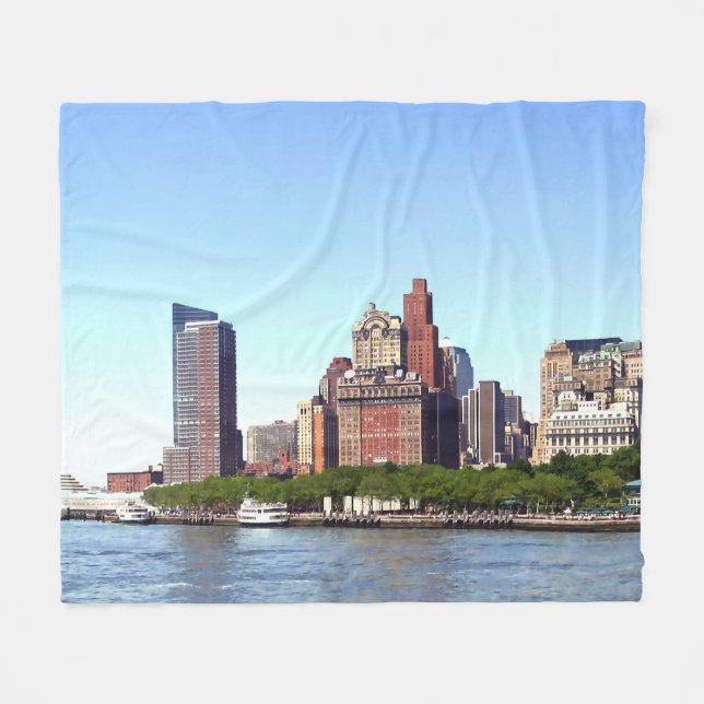 Cobertor De Velo Manhattan NY - Linha Skyline de Manhattan em um Di (Frente (Horizontal))