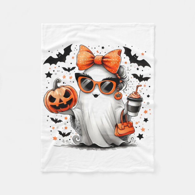 Cobertor De Velo Manípulo de Cartoons Ghost Halloween Diva Cute (Frente)
