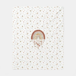 Cobertor De Velo Manta de Fleece Bebê Arco-íris Terroso e Abelha Ca