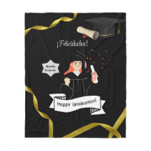 Manta forro polar graduacion nombre personalizado
