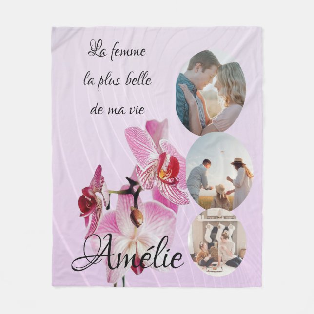 Cobertor De Velo Manta personalizada 'La mujer más bella de mi vida (Frente)