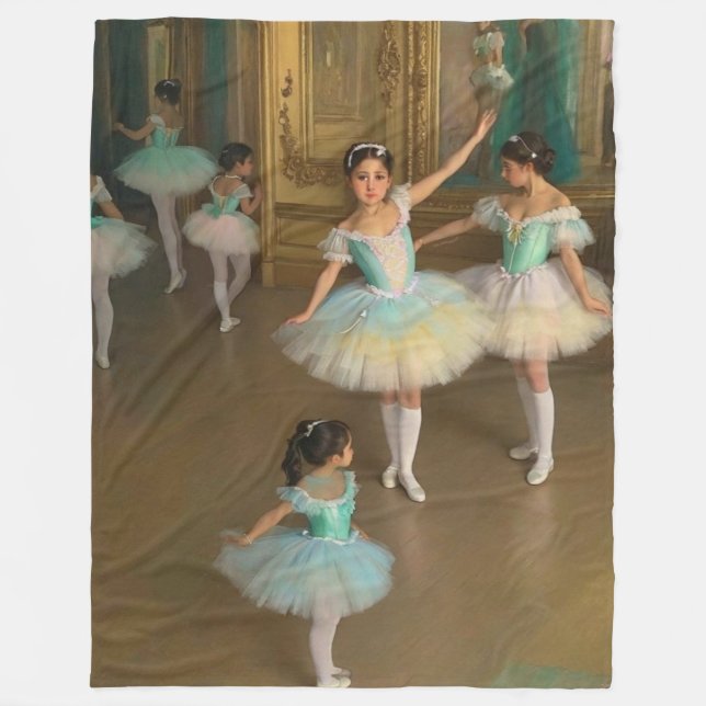 Cobertor De Velo Manta Sherpa Bailarinas esperando para actuar (Frente)