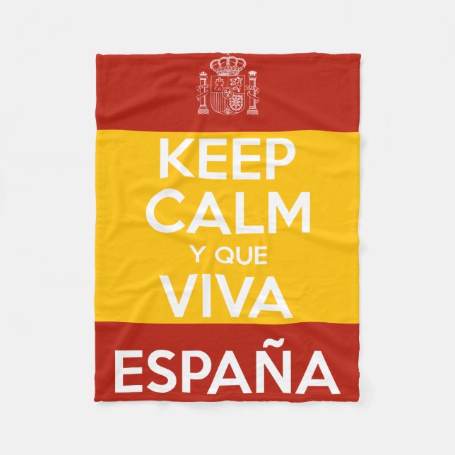 Cobertor De Velo Mantenha a Calma e que viva a Espanha (Frente)