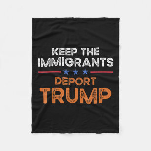 Cobertor De Velo Mantenha Imigrantes Deportando Trump Anti Racismo 