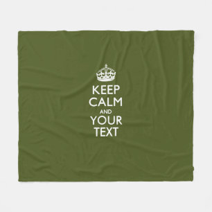 Cobertor De Velo Mantenha-Se Calmo E O Seu Texto Verde