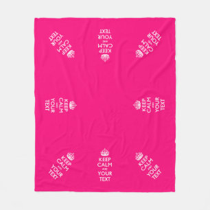 Cobertor De Velo Mantenha-Se Calmo E Seu Texto Rosa Quente