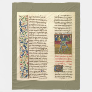 Cobertor De Velo Manuscrito iluminado da batalha medieval
