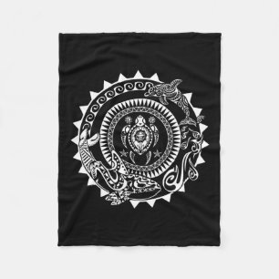 Cobertor De Velo Maori Polynésia Tatto Orca Dolphin Turtle Scuba