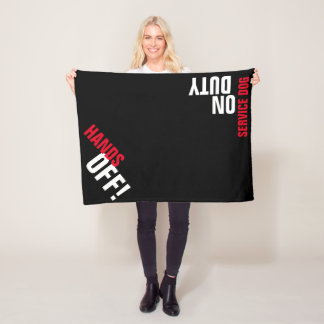 Cobertor De Velo MÃOS FORA! Cachorro de serviço "Place" (Preto)