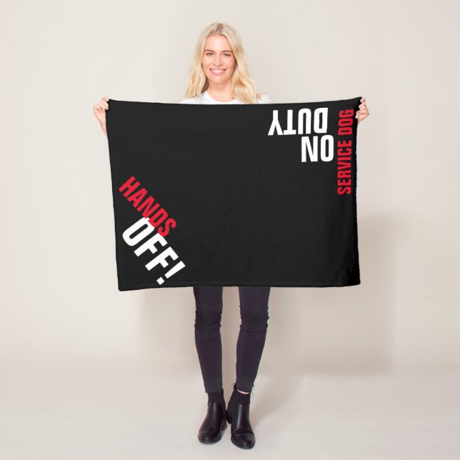 Cobertor De Velo MÃOS FORA! Cachorro de serviço "Place" (Preto) (In Situ)