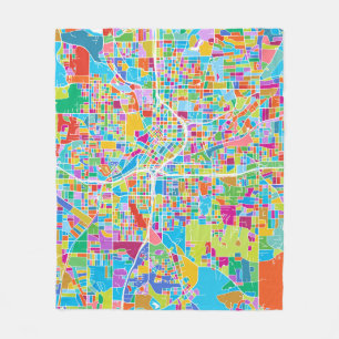 Cobertor De Velo Mapa colorido de Atlanta