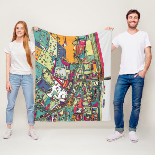 Cobertor De Velo Mapa da cidade de Budapest, Hungria  