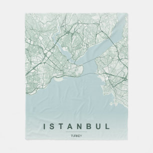 Cobertor De Velo Mapa da Cidade de Istambul Türkiye Design Minimali