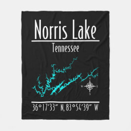 Cobertor De Velo Mapa das Coordenadas da Margem do Lago Norris Tenn