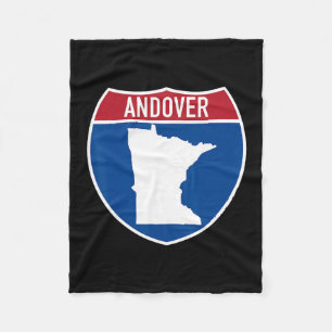 Cobertor De Velo Mapa de Andover Minnesota Sinal de Rodovia Interes