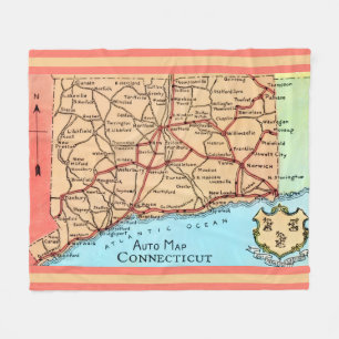 Cobertor De Velo Mapa de Automóveis de Connecticut