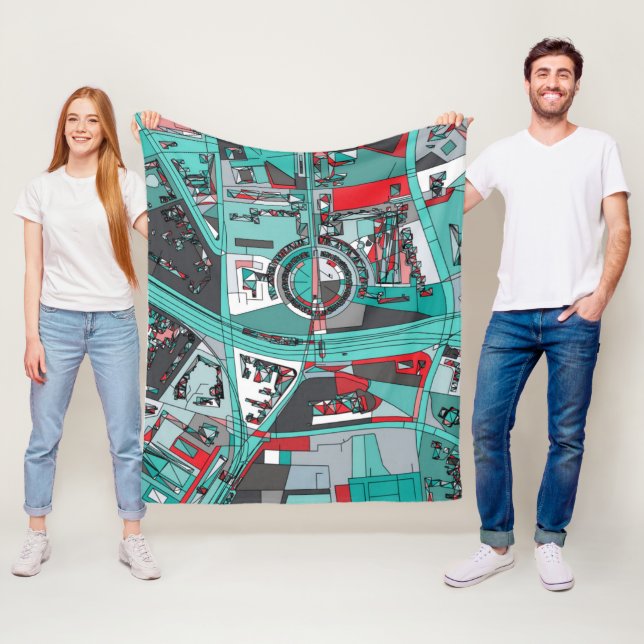 Cobertor De Velo Mapa de Berlim, Alemanha (In Situ)