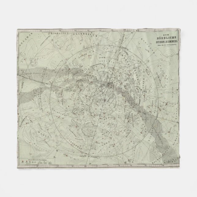 Cobertor De Velo Mapa de céu nocturno do Norther (Frente (Horizontal))