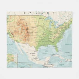 Cobertor De Velo Mapa de cor retro do mundo