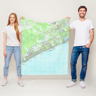 Cobertor De Velo Mapa de Myrtle Beach norte South Carolina (1990)