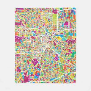 Cobertor De Velo Mapa de néon de Houston, Texas
