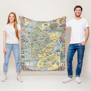 Cobertor De Velo Mapa de Scotland histórico