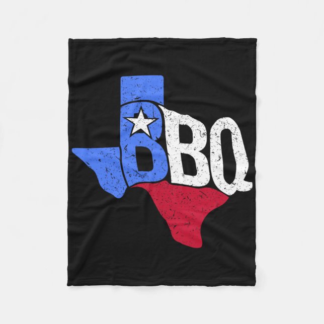 Cobertor De Velo Mapa De Sinalizador E Byrbecue Do Estado Do Texas  (Frente)