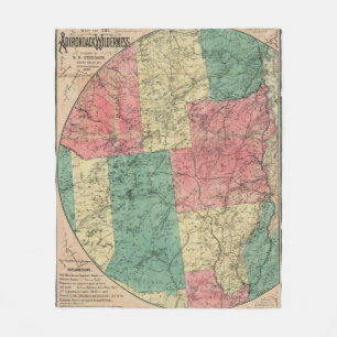 Cobertor De Velo Mapa de Stoddard da Selvagem de Adirondack, 1883